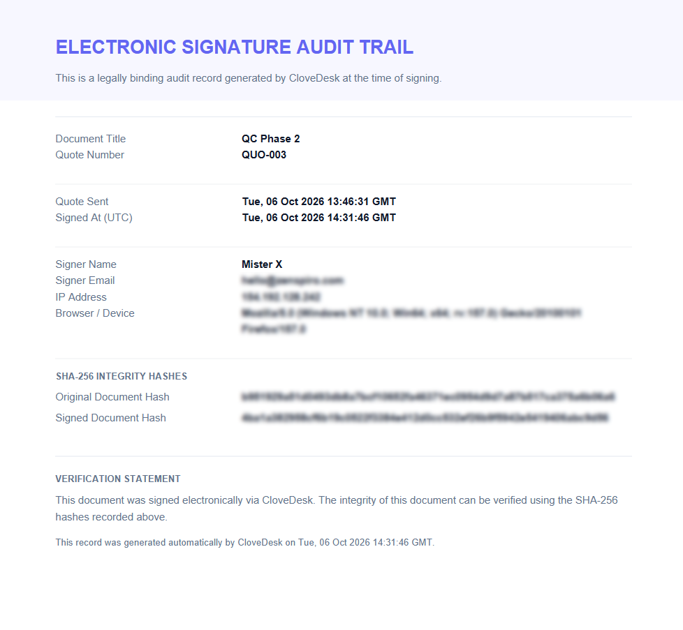 e-sign audit trail