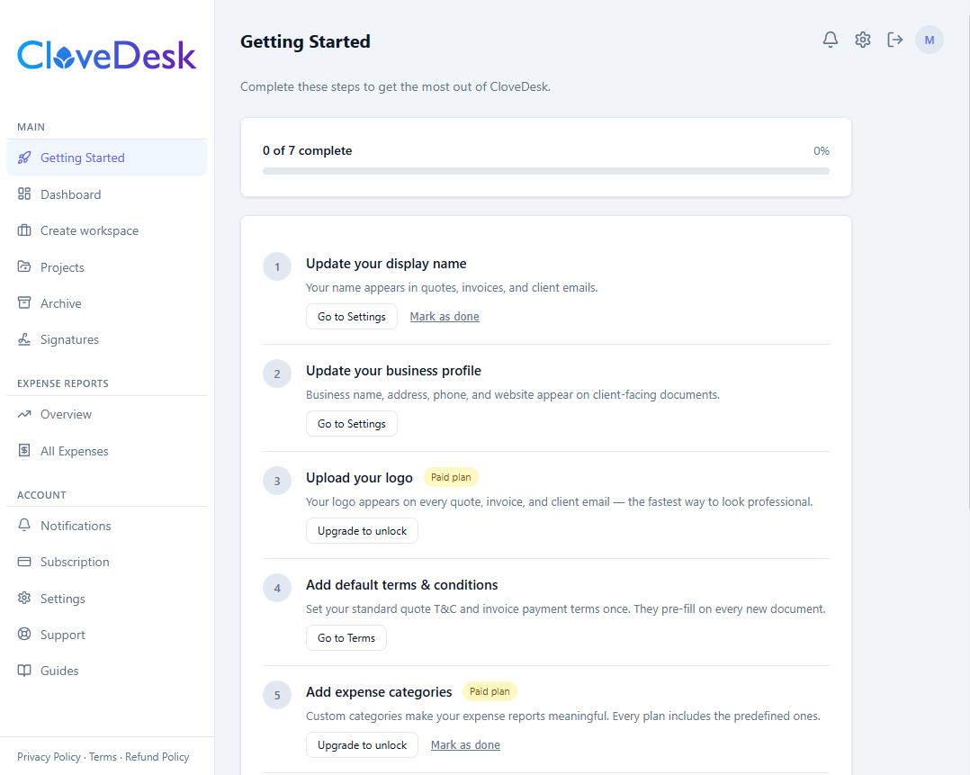 Getting started on client portal