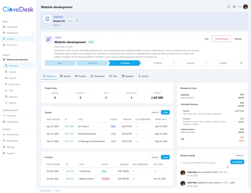 secure client portal for freelancers